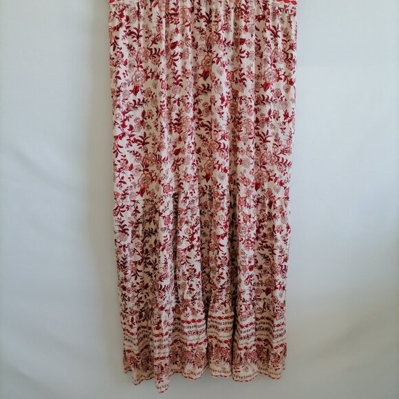 Vintage Angie Womens Cream Red Floral Print Sunset Bloom Maxi Dress Size 1X - Picture 3 of 6
